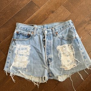 Levi’s high waisted ripped shorts